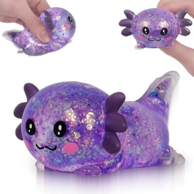 Cute Purple Axolotl Squishy Toy, Slow Rising (1/10) Purple axolotl squishy toy slow rising stress fidget — Image 1 of 10